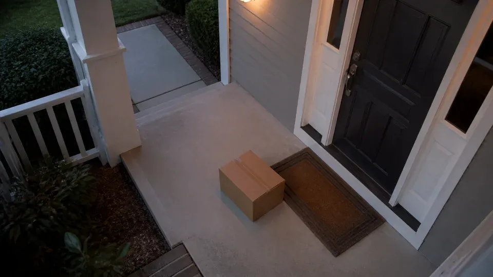 package left at the front door
